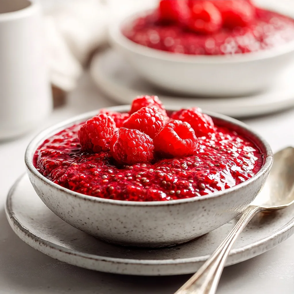 Raspberry Chia Pudding with Fresh Berries and Coconut Flakes